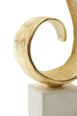 Table Top|Abstract^Statues & Sculptures Curved Reflection 50cm Gold Metal Indoor Sculpture