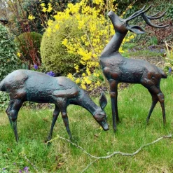 Stags & Deers^Statues & Sculptures Deer & Doe Bronze Metal Garden Statues