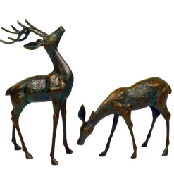Stags & Deers^Statues & Sculptures Deer & Doe Bronze Metal Garden Statues