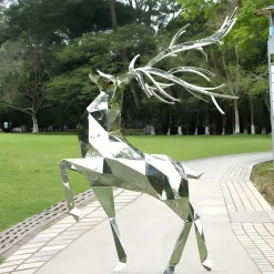 Wildlife|Stags & Deers^Statues & Sculptures Deer 198cm Geometric Metal Garden Sculpture