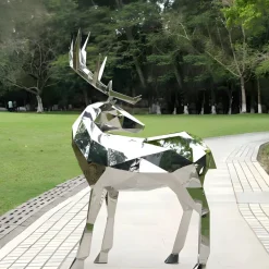 Wildlife|Stags & Deers^Statues & Sculptures Deer 158cm Geometric Metal Garden Sculpture