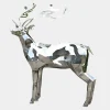 Wildlife|Stags & Deers^Statues & Sculptures Deer 197cm Geometric Metal Garden Sculpture v2