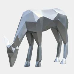 Wildlife|Stags & Deers^Statues & Sculptures Deer 90cm Geometric Metal Garden Sculpture