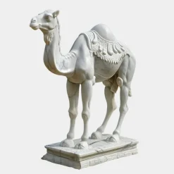 Wildlife|Modern^Statues & Sculptures Desert Camel 160cm White Marble Garden Statue v6