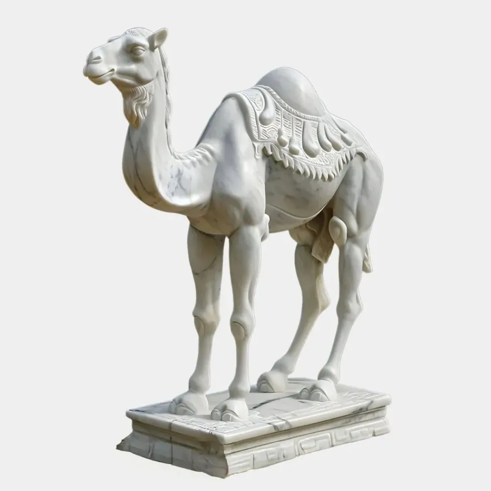 Wildlife|Modern^Statues & Sculptures Desert Camel 160cm White Marble Garden Statue v6
