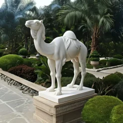 Wildlife|Modern^Statues & Sculptures Desert Camel 160cm White Marble Garden Statue v4