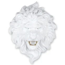 Wall Art|Animals^Statues & Sculptures Desert Lion 49cm White Resin Wall Sculpture