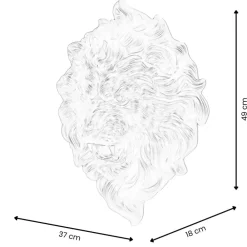 Wall Art|Animals^Statues & Sculptures Desert Lion 49cm White Resin Wall Sculpture