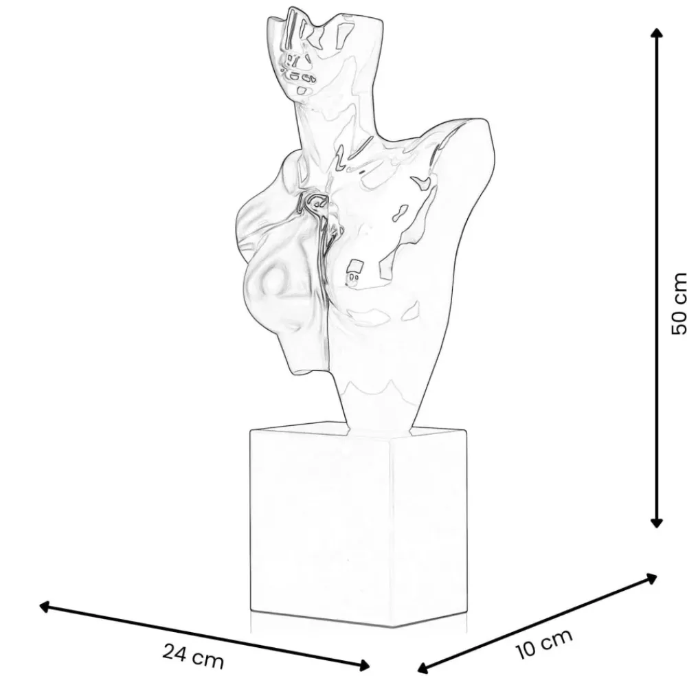 Figurative|Table Top^Statues & Sculptures Divided Diva 50cm Black Resin Indoor Sculpture