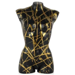 Figurative|Table Top^Statues & Sculptures Divine Torso 50cm Black Resin Indoor Sculpture