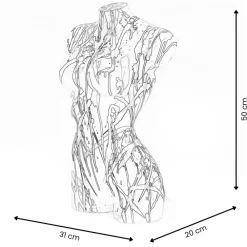 Figurative|Table Top^Statues & Sculptures Divine Torso 50cm Multicolour Resin Indoor Sculpture