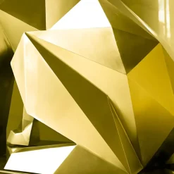 Low Poly|Animals^Statues & Sculptures Dog 100cm Gold Geometric Metal Garden Sculpture