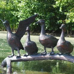 Ducks^Statues & Sculptures Duck Voyage Bronze Metal Garden Ornament