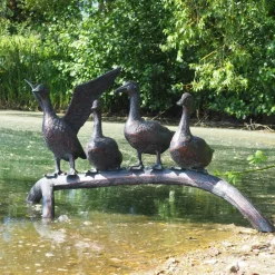 Ducks^Statues & Sculptures Duck Voyage Bronze Metal Garden Ornament