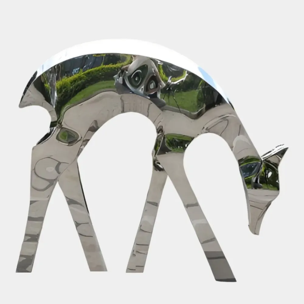 Wildlife|Stags & Deers^Statues & Sculptures Dynamic Deer 91cm Metal Garden Sculpture