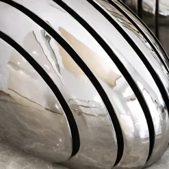 Floor Standing|Abstract^Statues & Sculptures Dynamic Pebbles 95cm Silver Metal Garden Sculptures