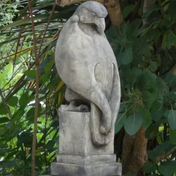 Eagles|Modern^Statues & Sculptures Eagle on Floral Pedestal Modern Stone Garden Statue