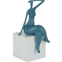 Figurative|Table Top^Statues & Sculptures Elegant Grace 38cm Teal Resin Indoor Sculpture