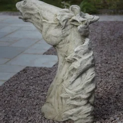 Horses^Statues & Sculptures Epona Horses Head Stone Garden Ornament
