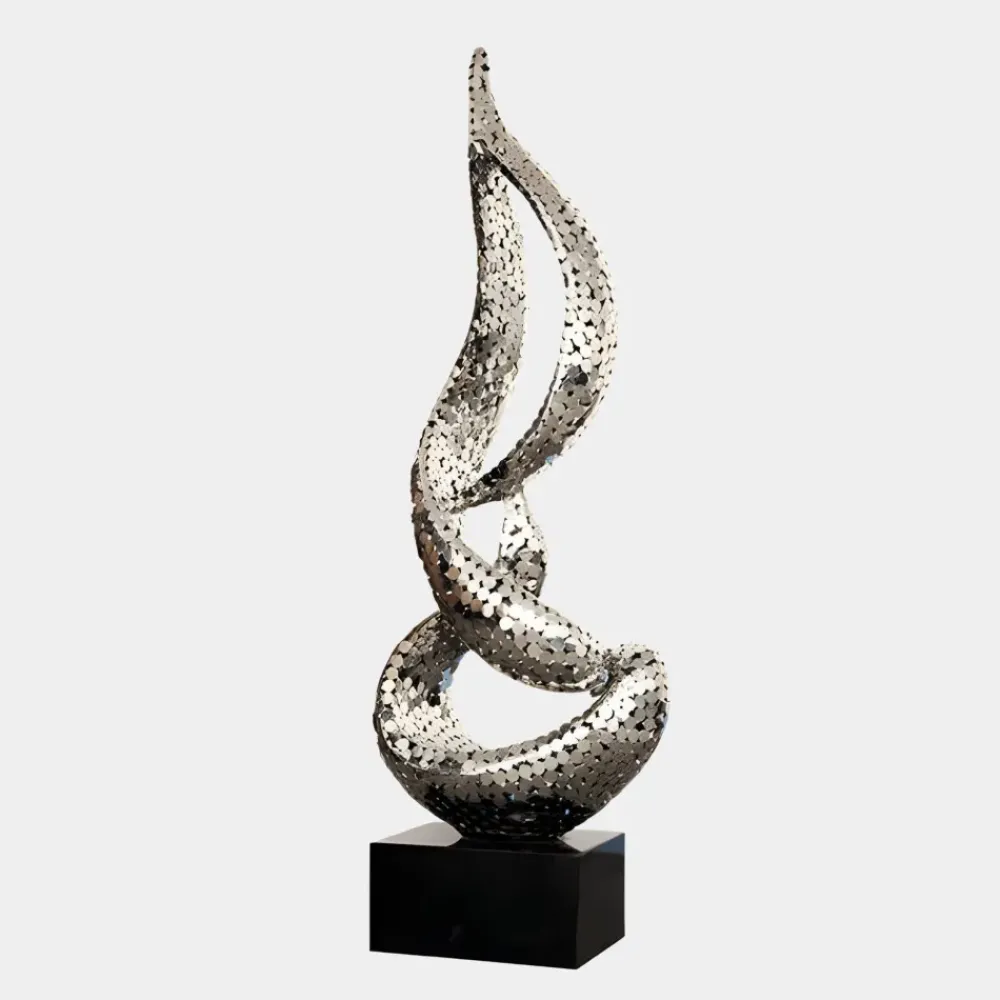 Giant|Floor Standing^Statues & Sculptures Eternal Flame 173cm Silver Metal Garden Sculpture