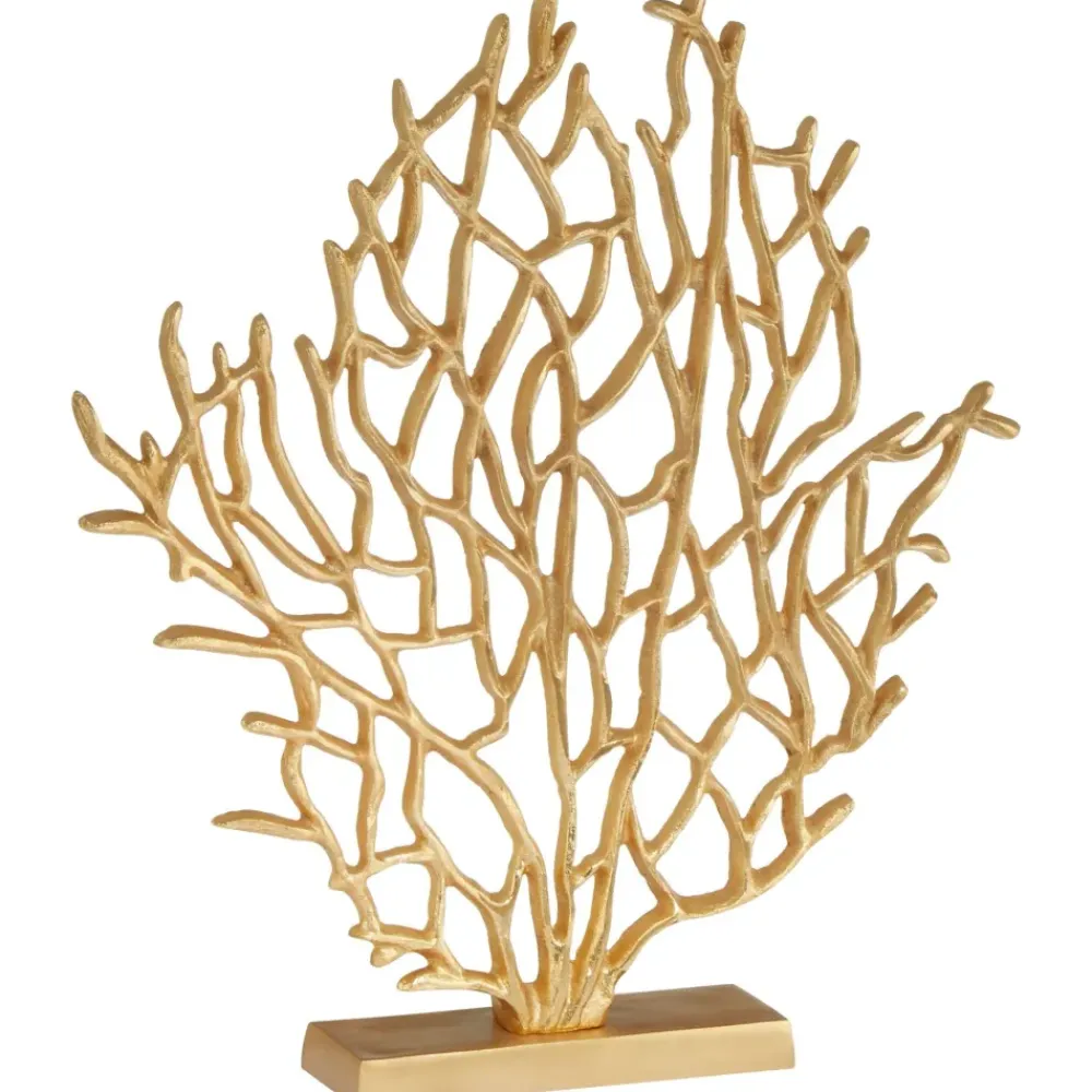 Table Top|Contemporary^Statues & Sculptures Euphoric Coral 40cm Gold Metal Indoor Sculpture