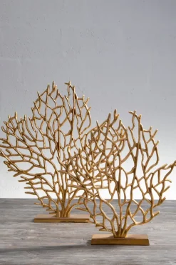 Table Top|Contemporary^Statues & Sculptures Euphoric Coral 40cm Gold Metal Indoor Sculpture