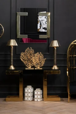 Table Top|Contemporary^Statues & Sculptures Euphoric Coral 40cm Gold Metal Indoor Sculpture