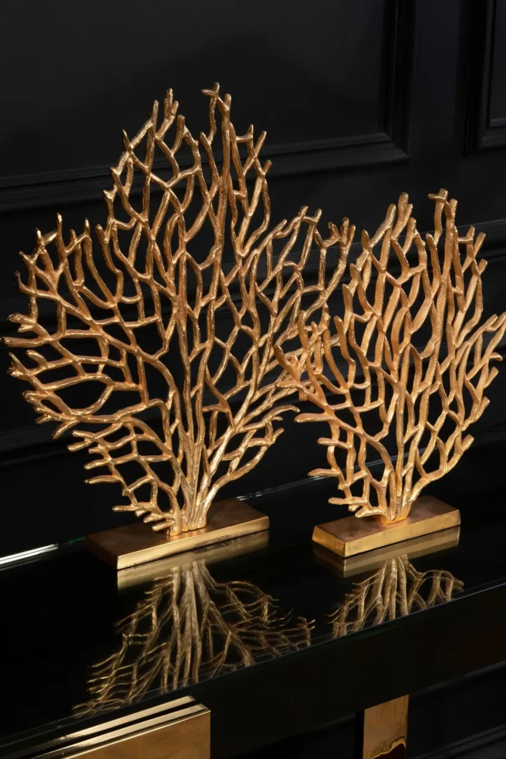 Table Top|Contemporary^Statues & Sculptures Euphoric Coral 54cm Gold Metal Indoor Sculpture