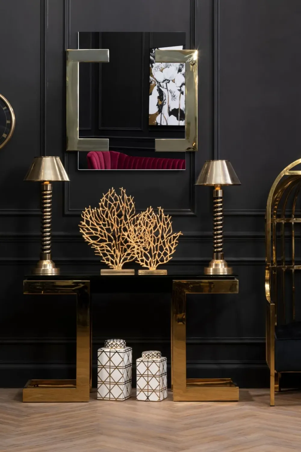 Table Top|Contemporary^Statues & Sculptures Euphoric Coral 54cm Gold Metal Indoor Sculpture