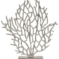 Table Top|Contemporary^Statues & Sculptures Euphoric Coral 43cm Silver Metal Indoor Sculpture