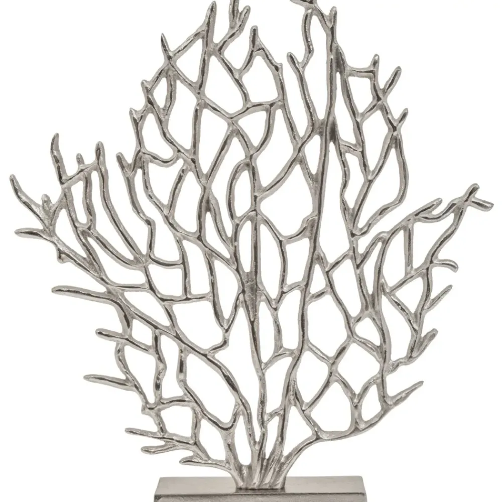 Table Top|Contemporary^Statues & Sculptures Euphoric Coral 43cm Silver Metal Indoor Sculpture