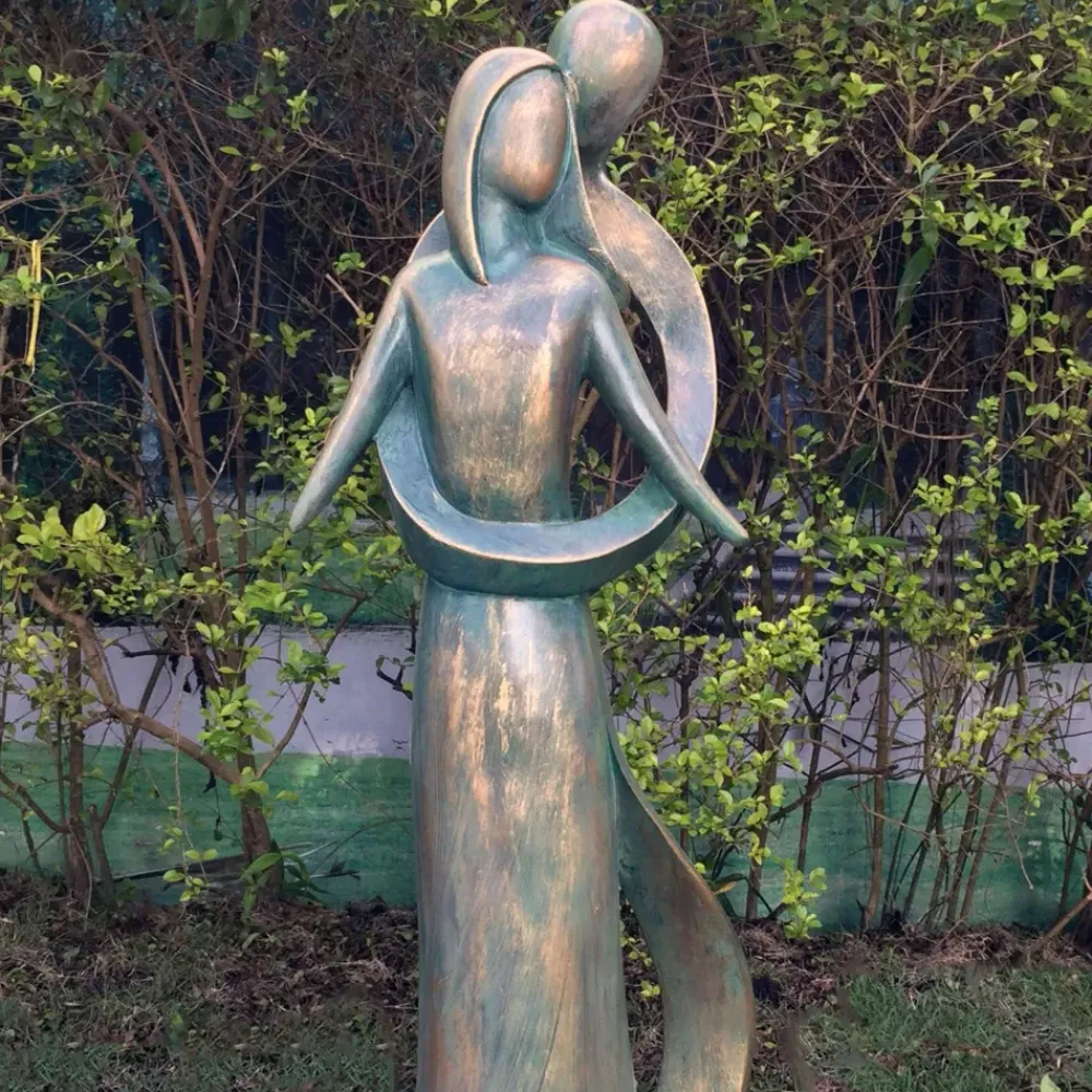 Modern^Statues & Sculptures Everlasting Love 85cm Aged Bronze Resin Garden Statue