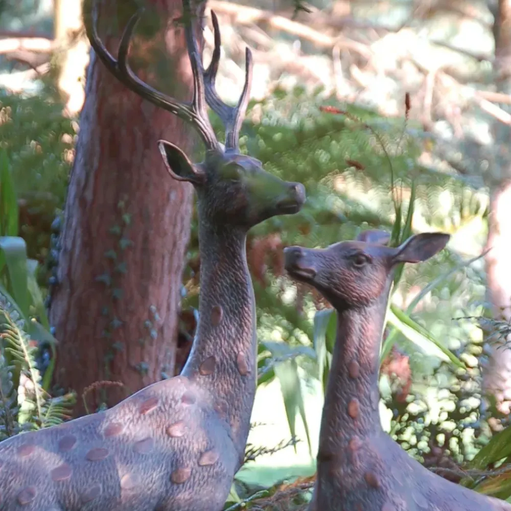 Stags & Deers^Statues & Sculptures Extra Large Stag & Doe Deer Bronze Garden Statues