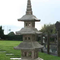 Pagodas^Statues & Sculptures Five Piece Japanese Pagoda Lantern Stone Garden Ornament
