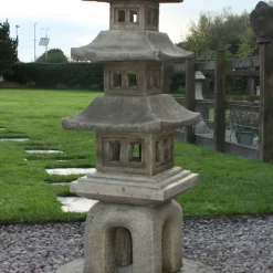 Pagodas^Statues & Sculptures Five Piece Japanese Pagoda Lantern Stone Garden Ornament