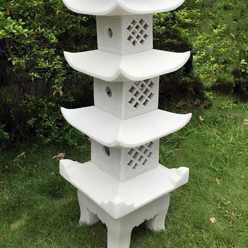 Pagodas^Statues & Sculptures Five Tier Japanese Pagoda Lantern Marble Garden Ornament