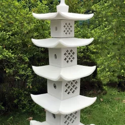 Pagodas^Statues & Sculptures Five Tier Japanese Pagoda Lantern Marble Garden Ornament