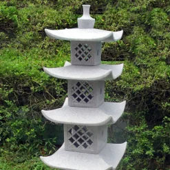 Pagodas^Statues & Sculptures Five Tier Japanese Pagoda Lantern Granite Garden Ornament