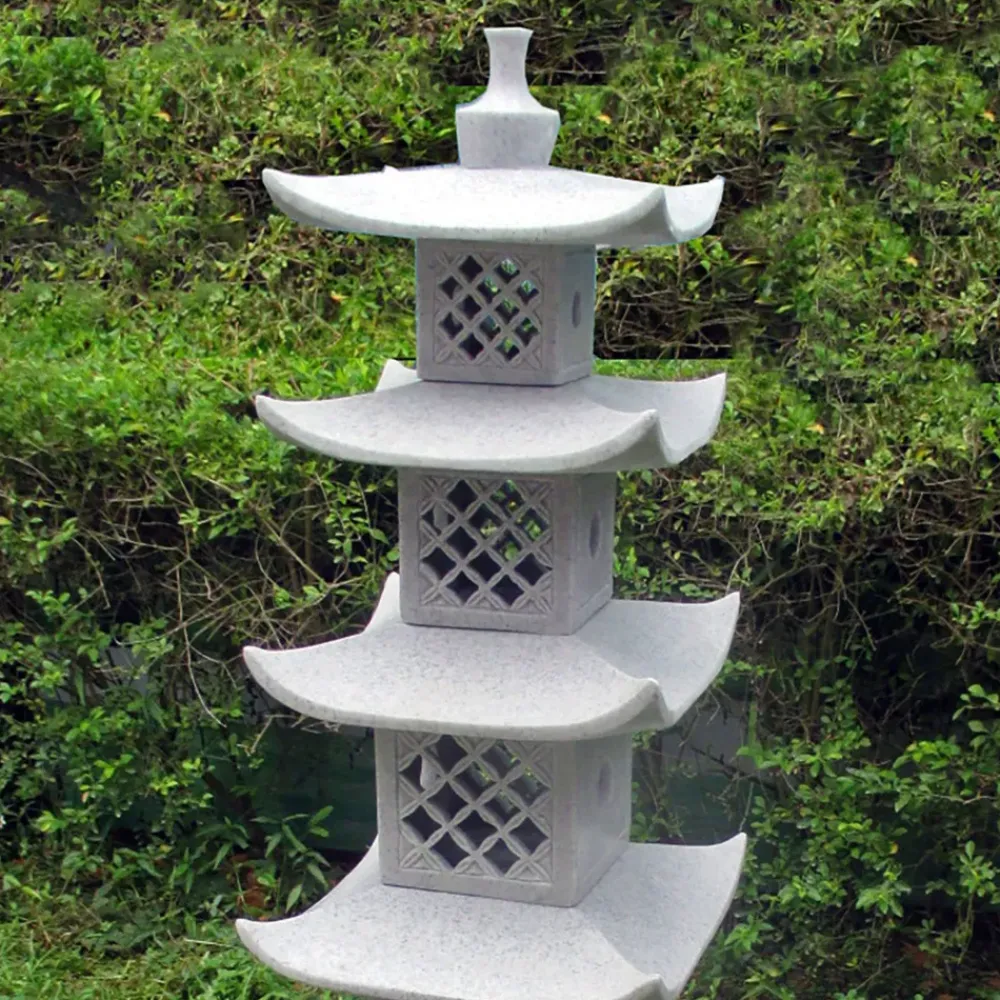 Pagodas^Statues & Sculptures Five Tier Japanese Pagoda Lantern Granite Garden Ornament
