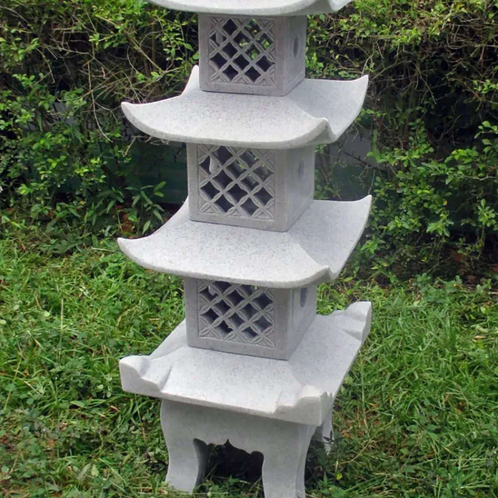 Pagodas^Statues & Sculptures Five Tier Japanese Pagoda Lantern Granite Garden Ornament