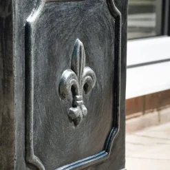 Square^Statues & Sculptures Fleur-De-Lis Metal Garden Planter
