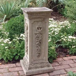 Plinths & Pedestals^Statues & Sculptures Floral Column Stone Garden Pedestal