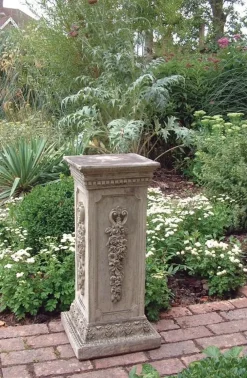 Plinths & Pedestals^Statues & Sculptures Floral Column Stone Garden Pedestal