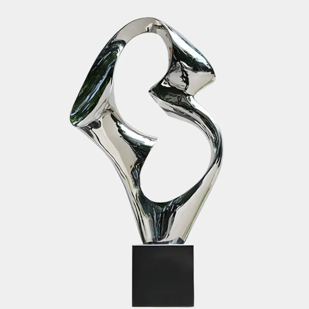 Table Top|Floor Standing^Statues & Sculptures Flow Motion 96cm Silver Metal Indoor Sculpture v3