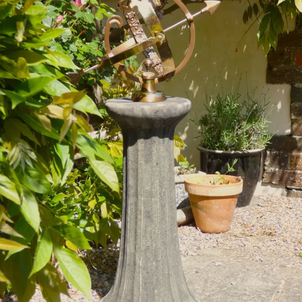 Armillary Sundials^Statues & Sculptures Fluted Armillary 82cm Stone Garden Sundial