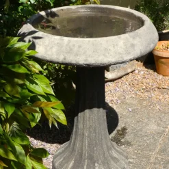 Bird Baths^Statues & Sculptures Fluted Modern Stone Garden Birdbath