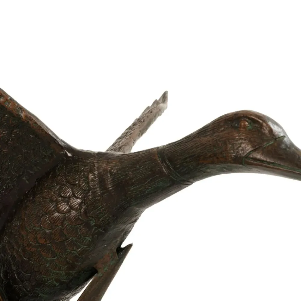 Ducks^Statues & Sculptures Flying Duck Bronze Metal Garden Ornament