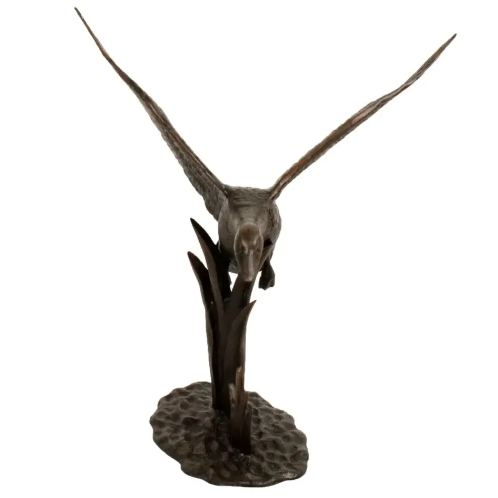 Ducks^Statues & Sculptures Flying Duck Bronze Metal Garden Ornament