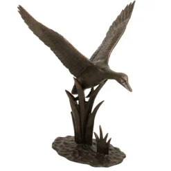 Ducks^Statues & Sculptures Flying Duck Bronze Metal Garden Ornament