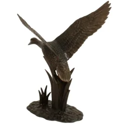 Ducks^Statues & Sculptures Flying Duck Bronze Metal Garden Ornament